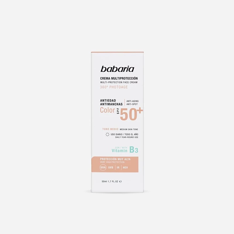 کرم ضد آفتاب رنگی SPF+50 باباریا 50 میل
