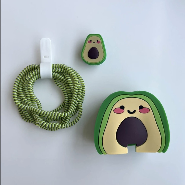 محافظ کابل و شارژر دیواری مدل آووکادو Avocado مجموعه 4 عددی