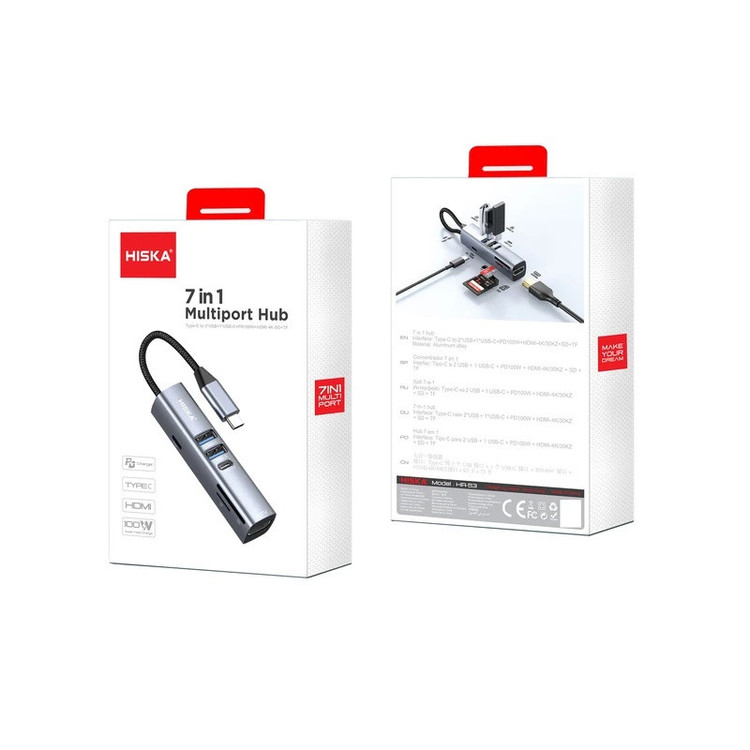 هاب 7 پورت USB-C هیسکا مدل HR-53