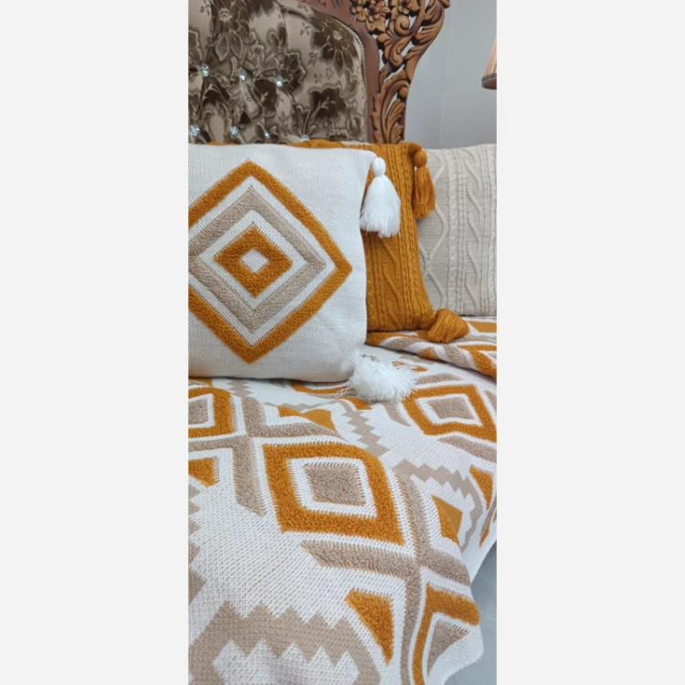 شال مبل طرح پانچ ابعاد 140*170رنگبندی کامل