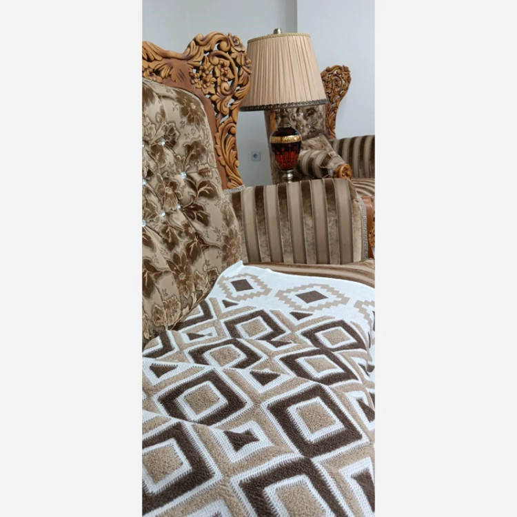 شال مبل طرح پانچ ابعاد 140*170رنگبندی کامل