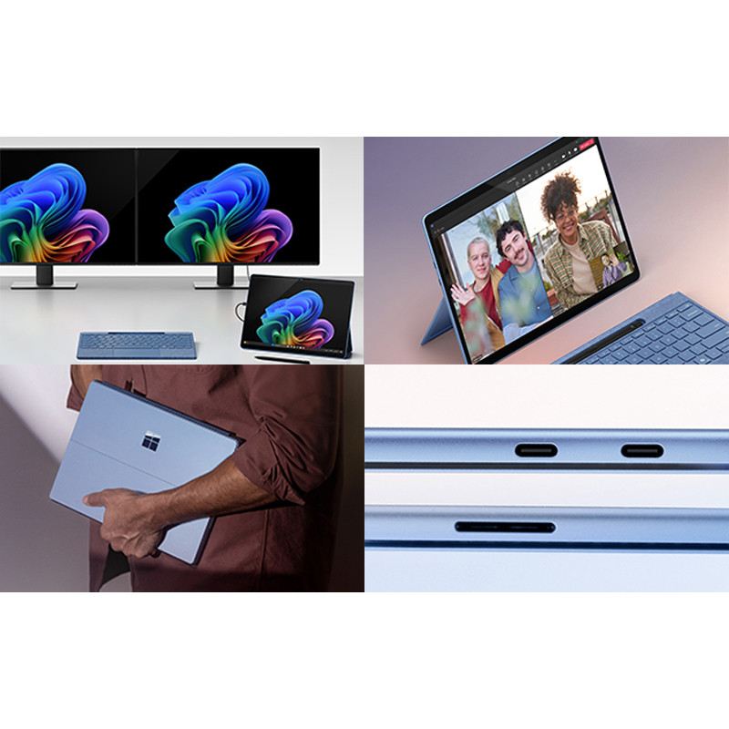 تبلت 13 اینچی مایکروسافت مدل Surface Pro 11-Snapdragon X Plus LCD ظرفیت 512 گیگابایت و رم 16 گیگابایت به همراه کیبورد Surface Pro Copilot و قلم Slim Pen 2