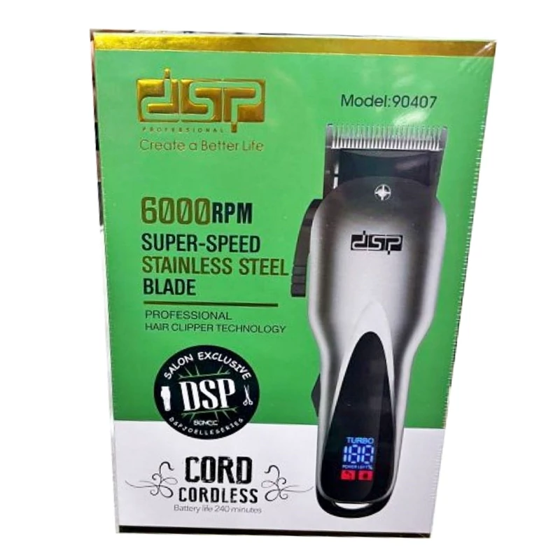ماشین اصلاح دی اس پی 90407 حجم زن حرفه ای خط زن صفر زن شیور ریش تراش