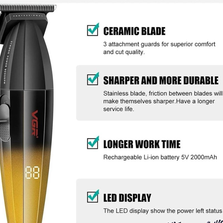 ماشین اصلاح وی جی آر مدل V-906 خط زن حجم زن صفر زن شیور