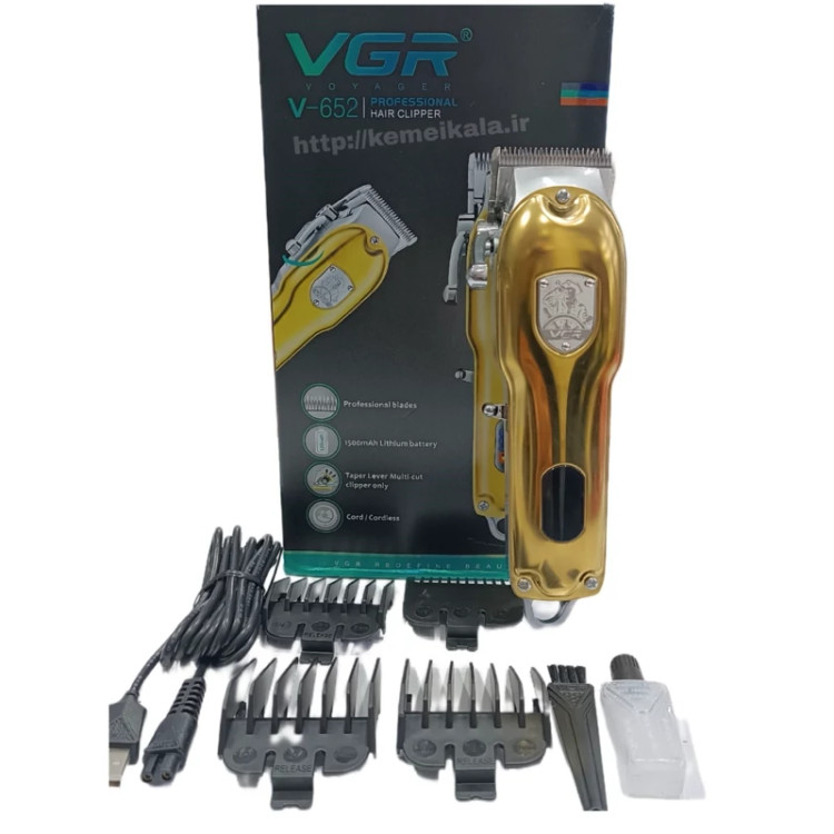 ماشین اصلاح سر و صورت وی جی ار مدل V-652 اصل اورجینال