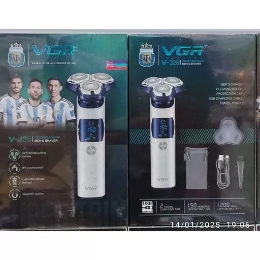 سه تیغ حرفه ای ضدآب وی جی ار مدل vgr v- 328 شیور ریش تراش ماشین اصلاح