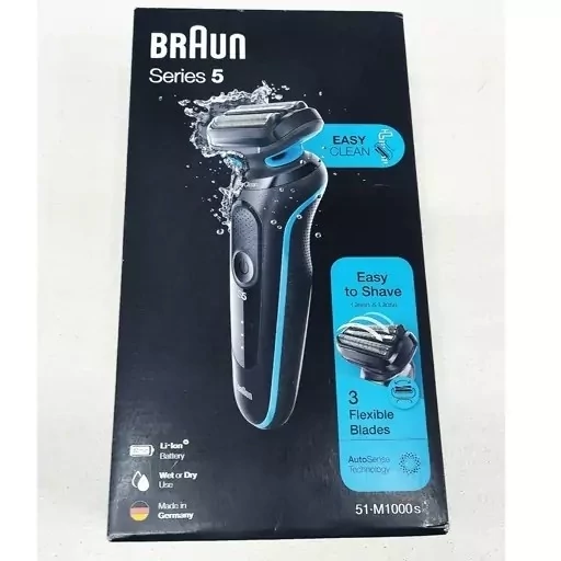 ریش تراش براون BRAun سری 5 مدل 51-M1000s اصل اصله آلمان سه تیغه انعطاف پذیر