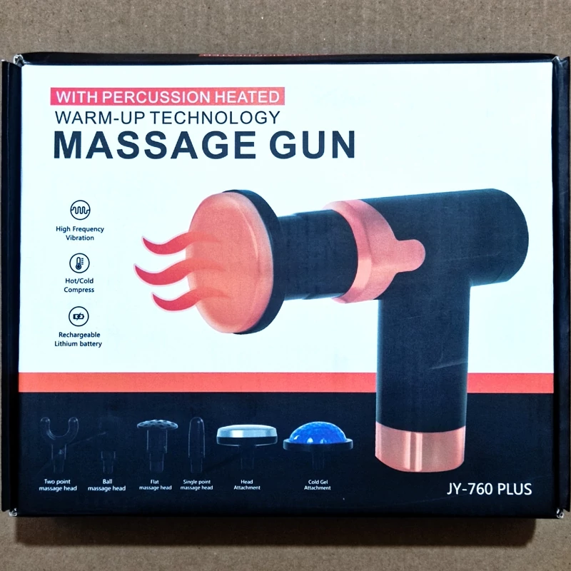 ماساژور تفنگی گان مدل 760 حرارتی  MASSAGE GUN JY-760 PLUS ماساژور 6 کاره سرد و گرم