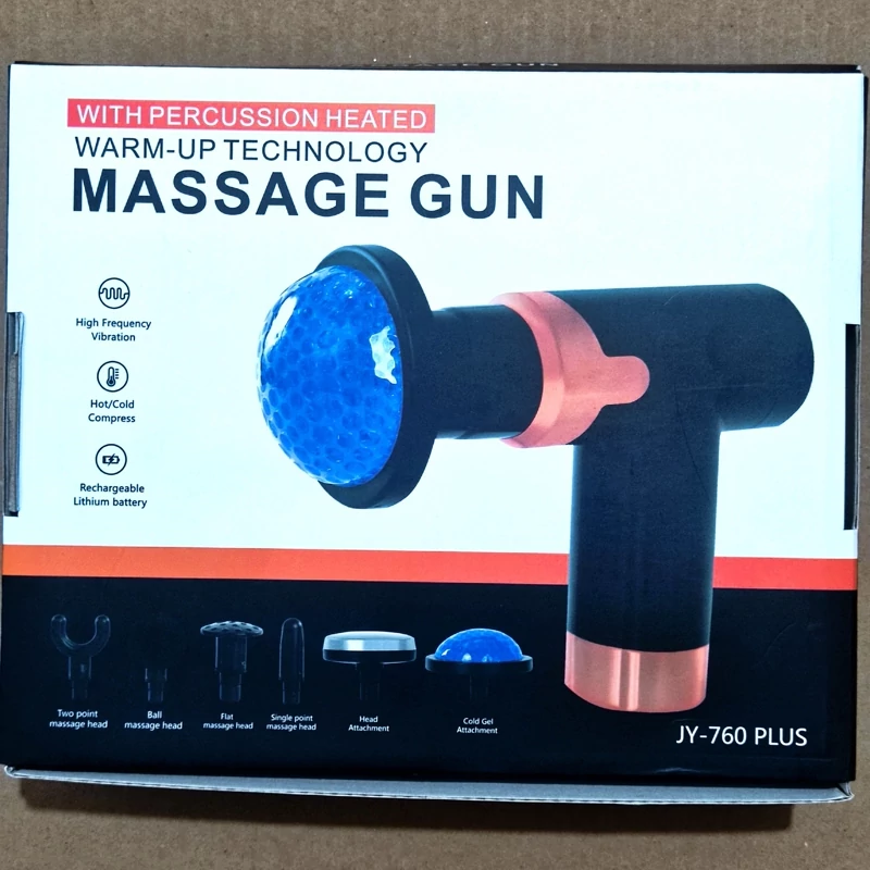 ماساژور تفنگی گان مدل 760 حرارتی MASSAGE GUN JY-760 PLUS ماساژور 6 کاره سرد و گرم
