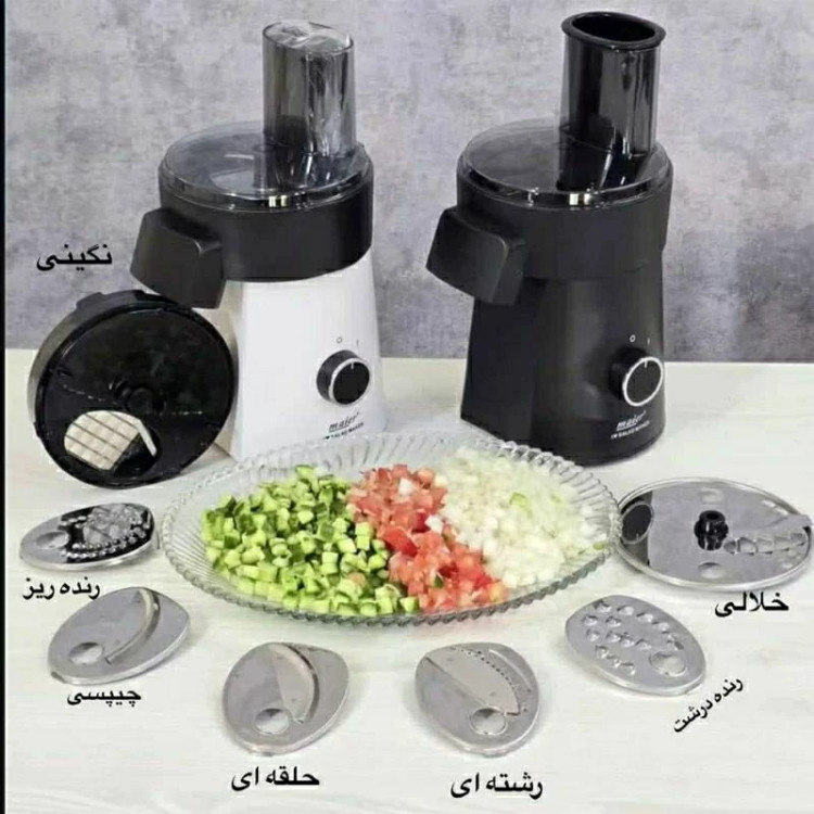 سالاد ساز مایر 7 کاره با تیغه نگینی مدل MR-1488 مشکی