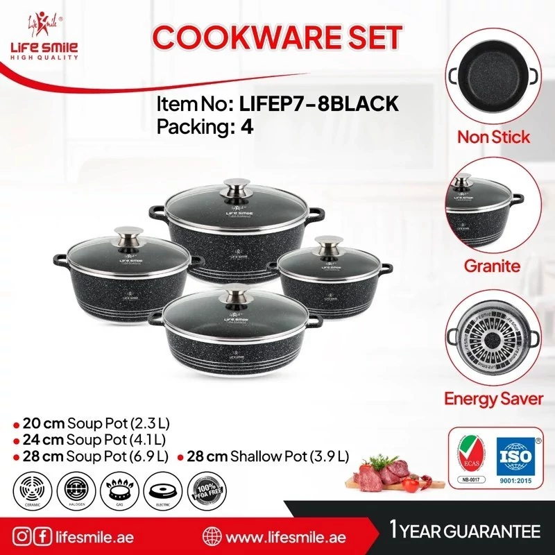 سرویس قابلمه 8 پارچ گرانیت لایف اسمایلLIFEP7-8