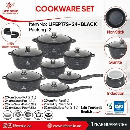 سرویس قابلمه 24 تکهLIFE p17S-24-BLACK