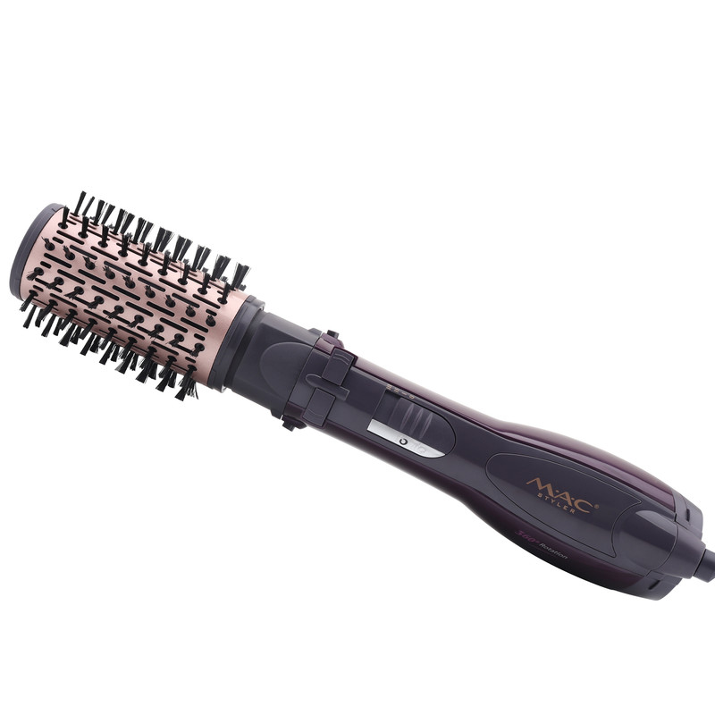سشوار برسدار چرخشی 1200 وات مک استایلر مدل MC-6651، موتور AC، وزن 400 گرم، المنت سرامیک، دارای سری دیسپانسر با ویژگی فرکنندگی، با قابلیت باد سرد، فناوری تولید یون
