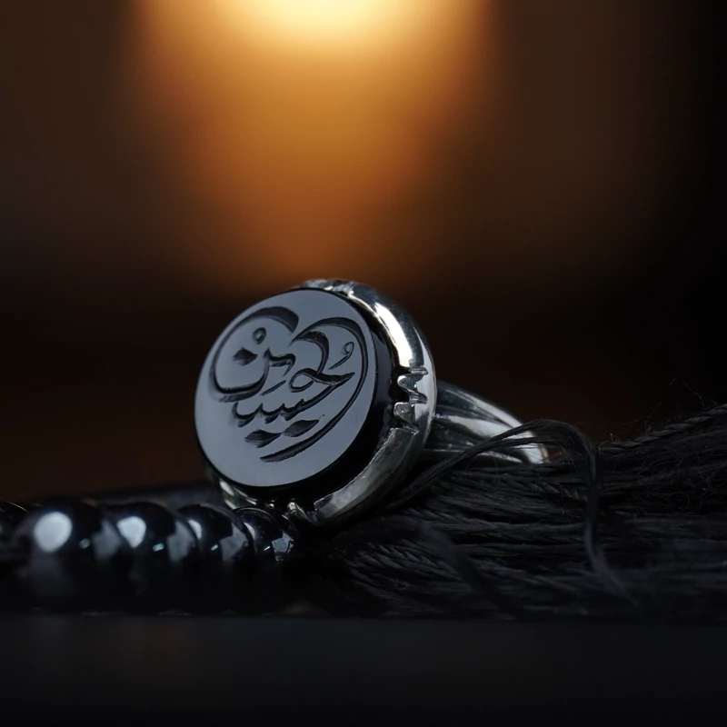 انگشتر مردانه عقیق مشکی کد 1333