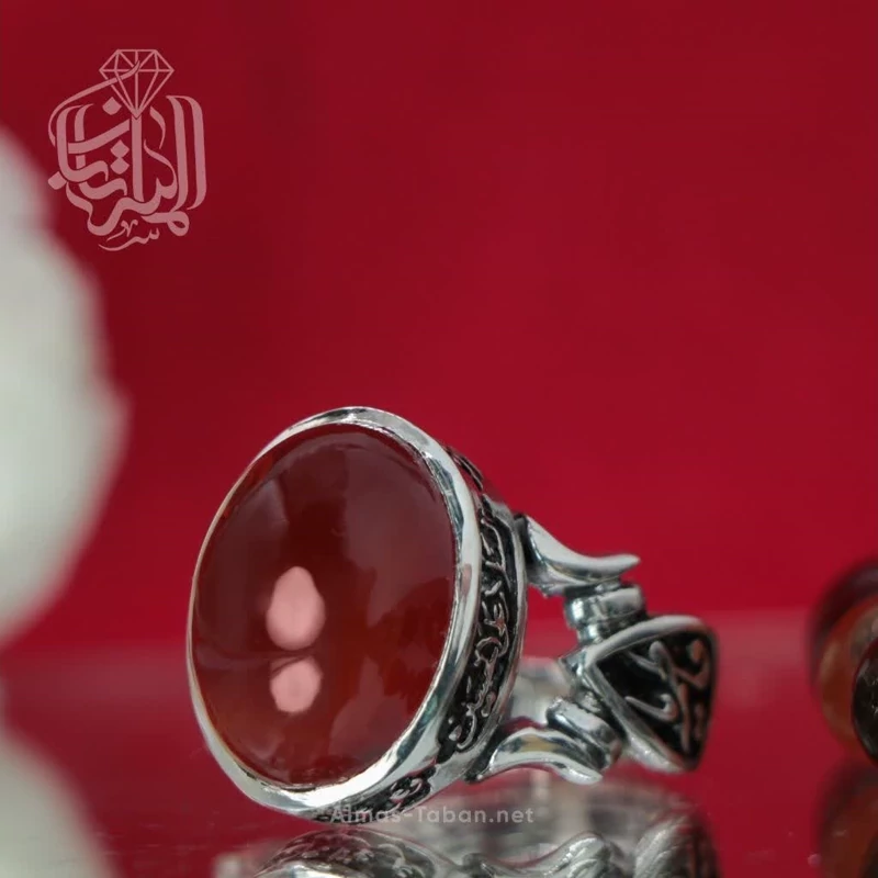 انگشتر مردانه عقیق سرخ یمنی کد 2918