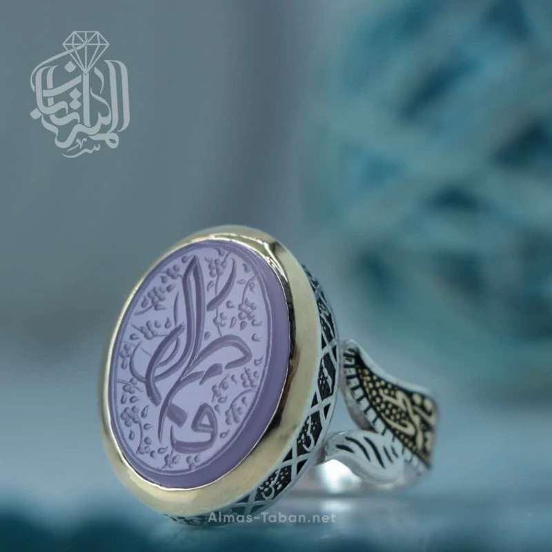 انگشتر مردانه عقیق کبود کد 2916