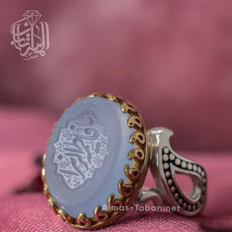 انگشتر مردانه عقیق کبود کد 2882