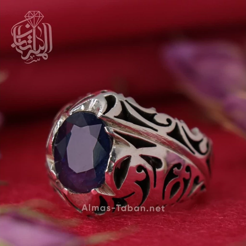 انگشتر مردانه یاقوت کبود آفریقایی کد 2880