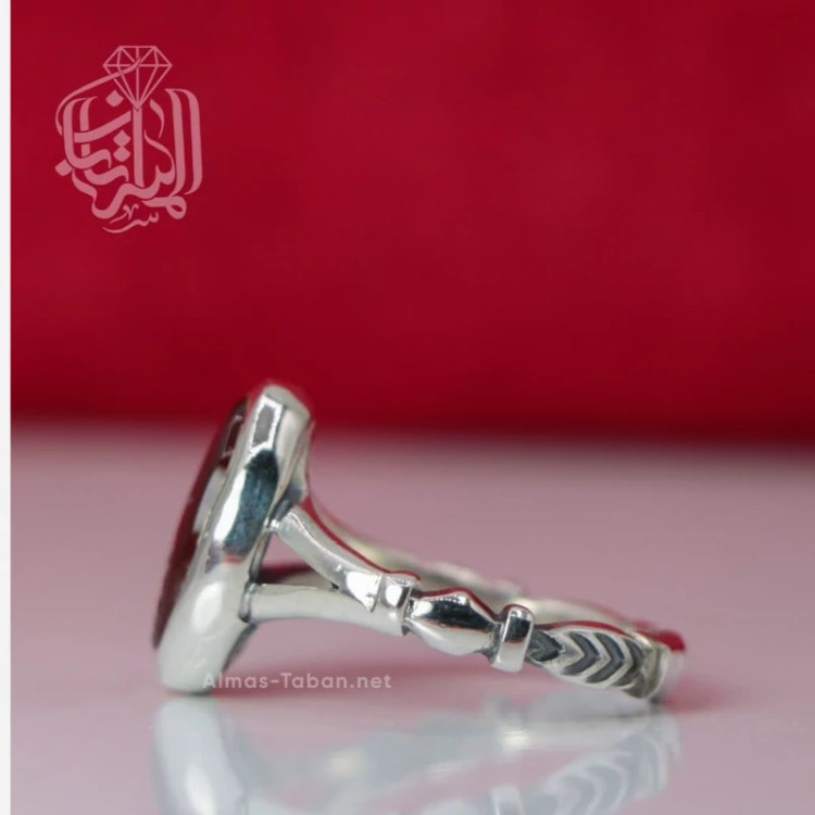 ست انگشتر زنانه و مردانه عقیق سرخ کد 2875