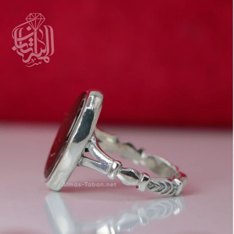 ست انگشتر زنانه و مردانه عقیق سرخ کد 2875