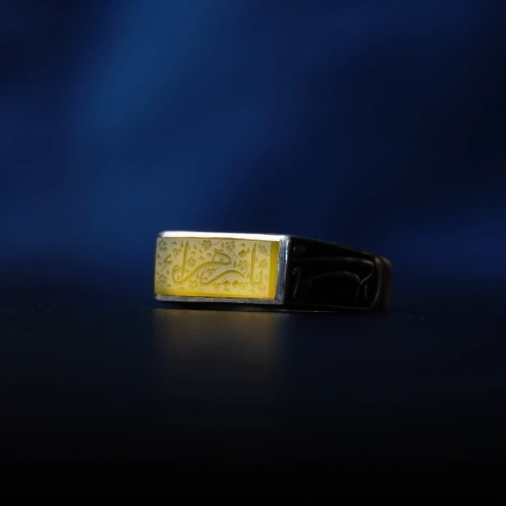 انگشتر مردانه عقیق زرد کد 1301