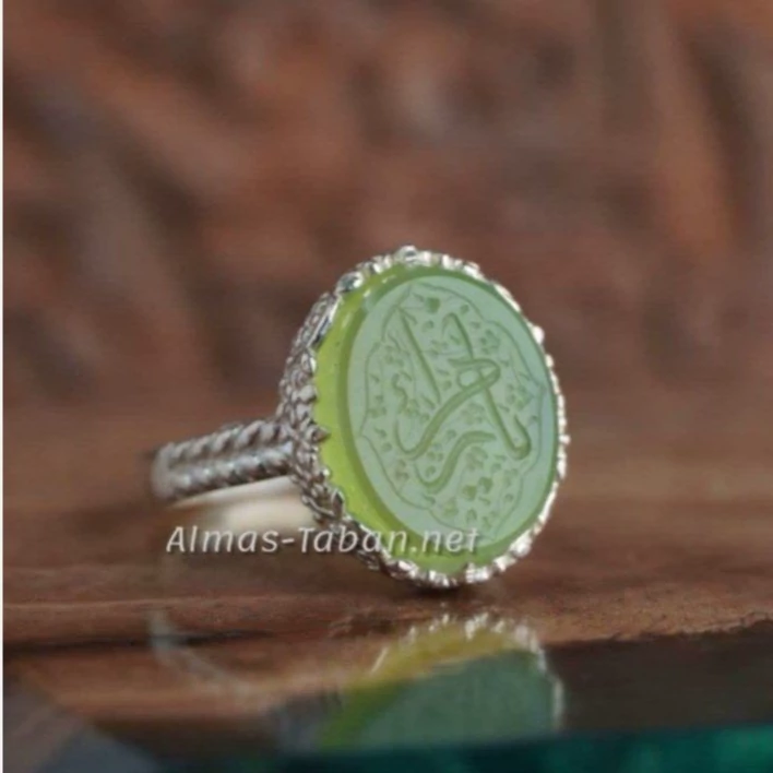 انگشتر زنانه عقیق سبز کد 714