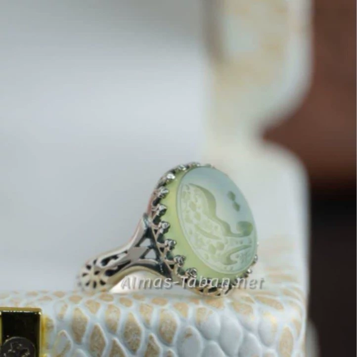 انگشتر زنانه عقیق سبز کد 709