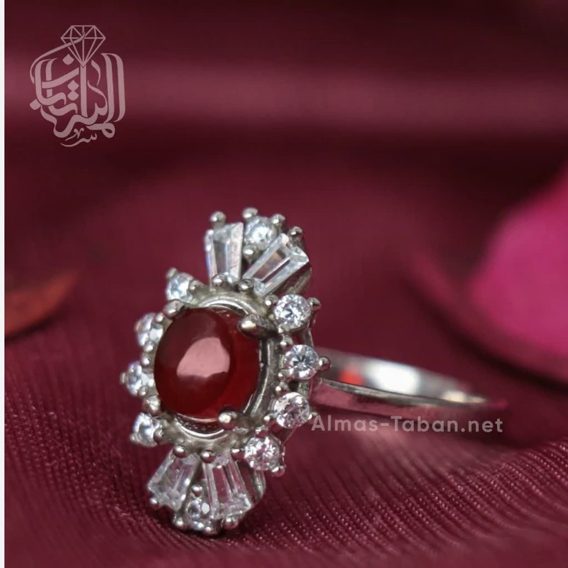 انگشتر زنانه عقیق سرخ یمنی کد 690