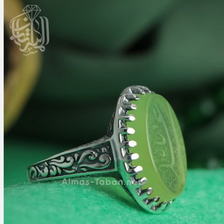 انگشتر مردانه عقیق سبز کد 2872