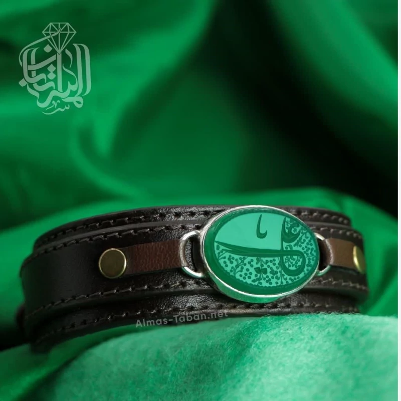 دستبند مردانه عقیق سبز کد 2868