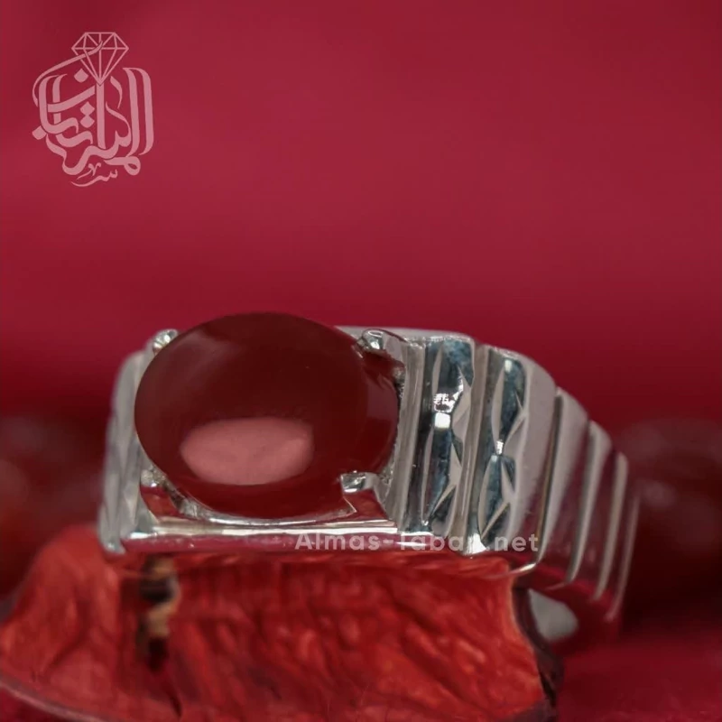 انگشتر مردانه عقیق سرخ یمنی کد 2867