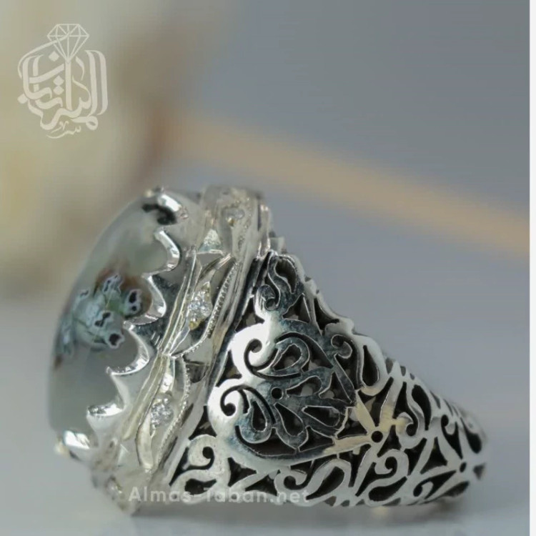 انگشتر مردانه عقیق شجر کد 2860