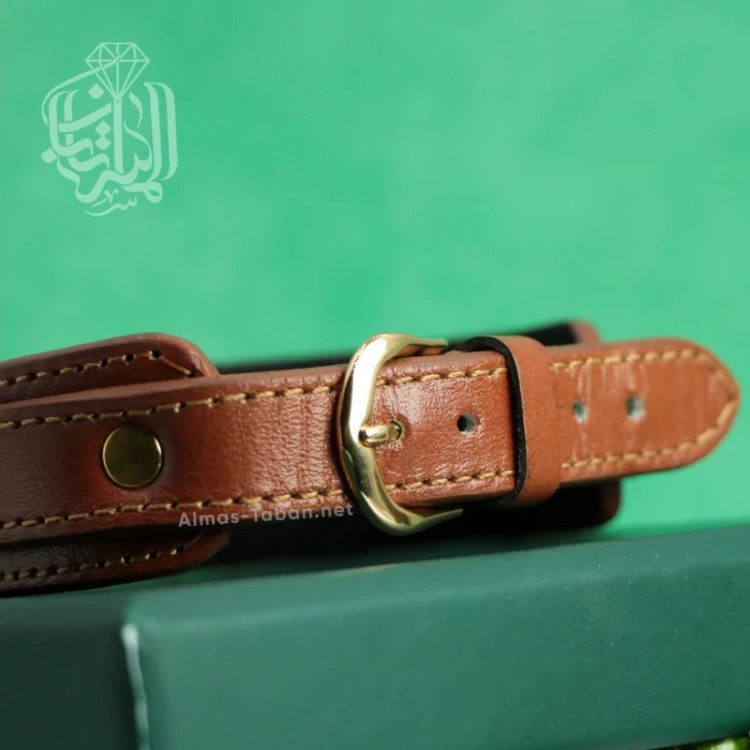 دستبند چرم مردانه عقیق سبز کد 2855