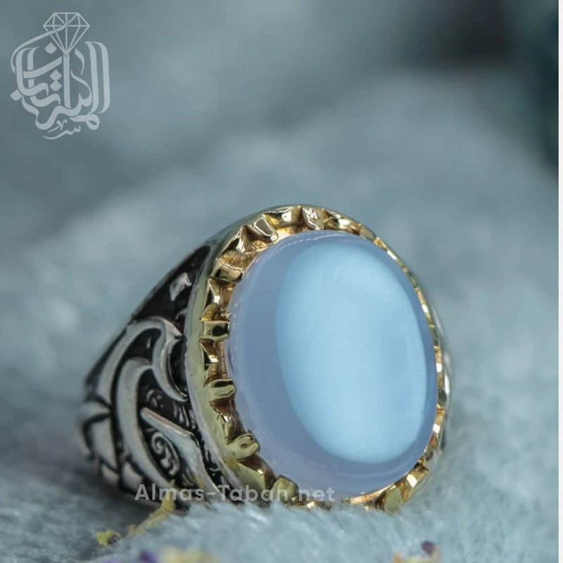 انگشتر مردانه عقیق کبود یمنی کد 2847