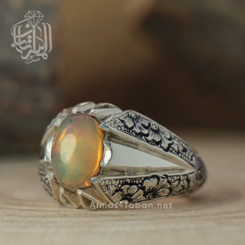 انگشتر مردانه اپال اتیوپی کد 2845
