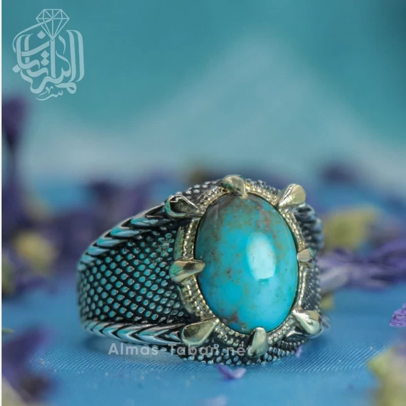 انگشتر مردانه فیروزه نیشابوری کد 2844