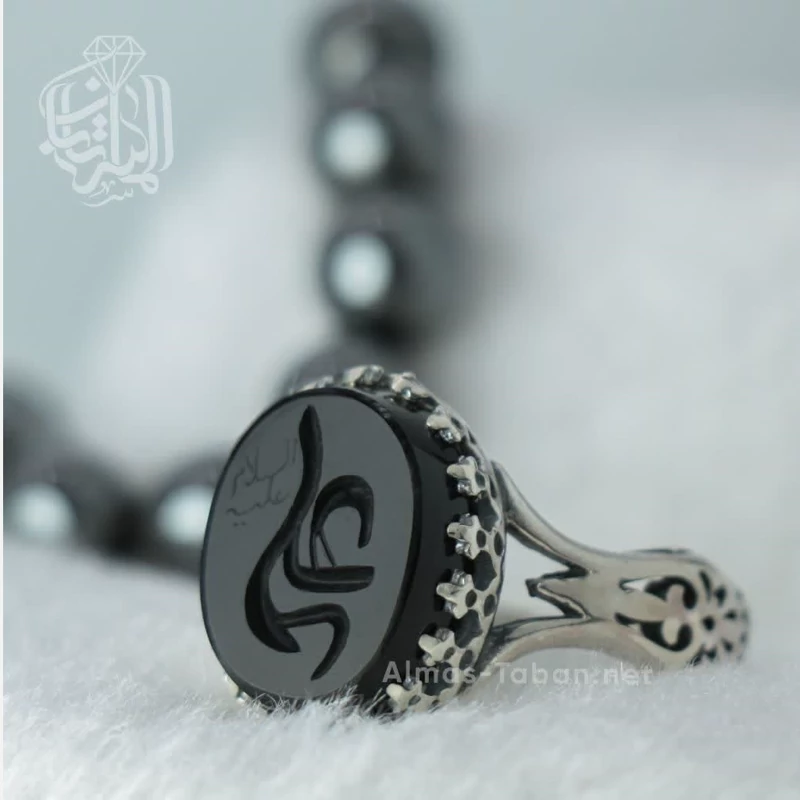 انگشتر مردانه عقیق مشکی کد 2842