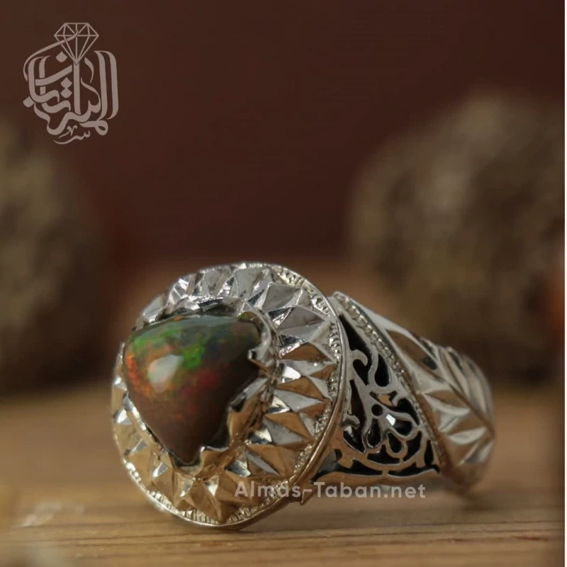 انگشتر مردانه اپال اتیوپی اصلی کد 2834