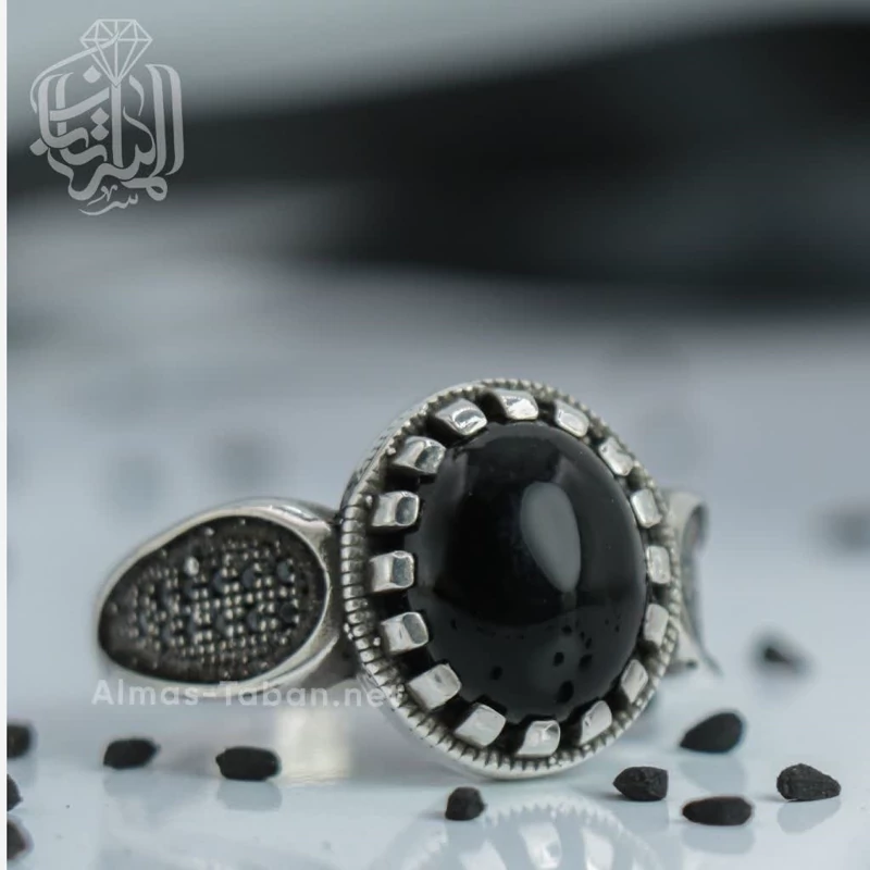 انگشتر مردانه عقیق مشکی کد 2832