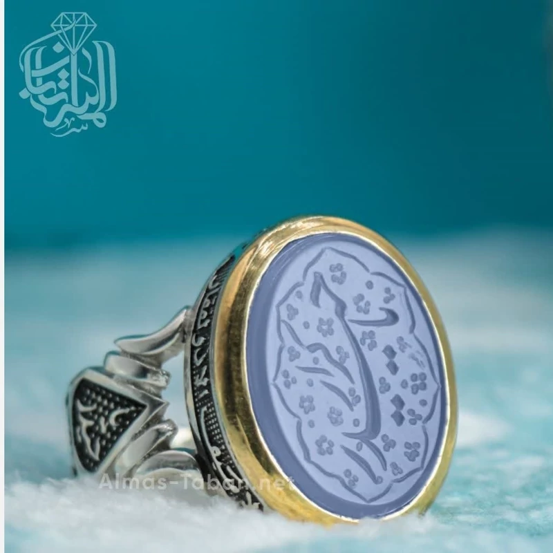 انگشتر مردانه عقیق کبود کد 2825
