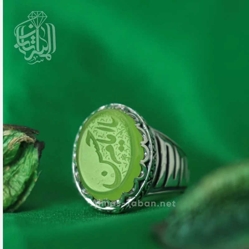 انگشتر مردانه عقیق سبز کد 2820