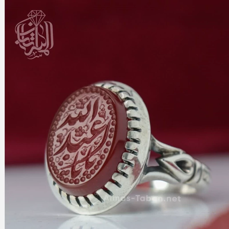 انگشتر مردانه عقیق سرخ کد 2819