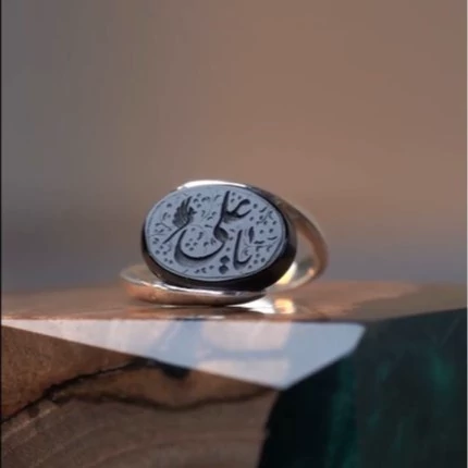 انگشتر مردانه عقیق مشکی کد 1266