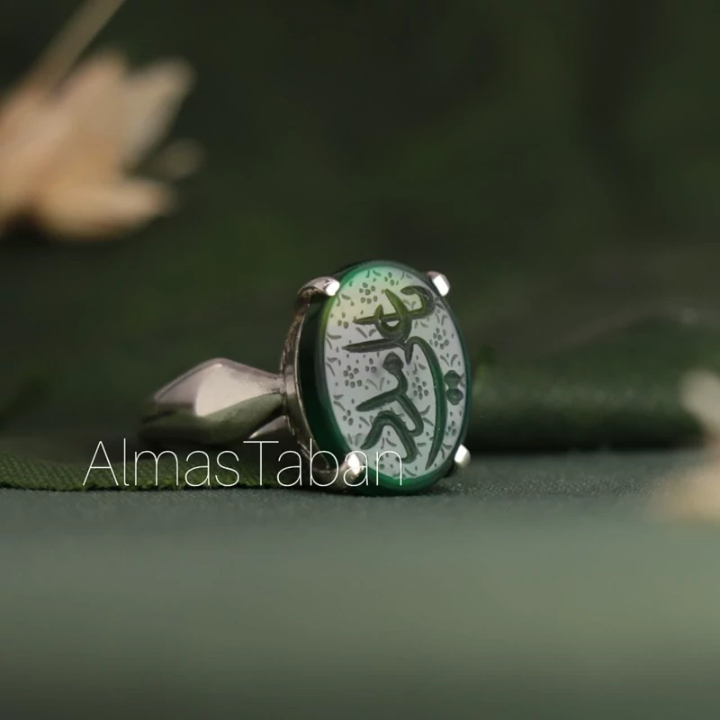 انگشتر زنانه عقیق سبز کد 681