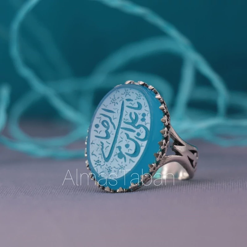 انگشتر مردانه عقیق آبی کد 2791