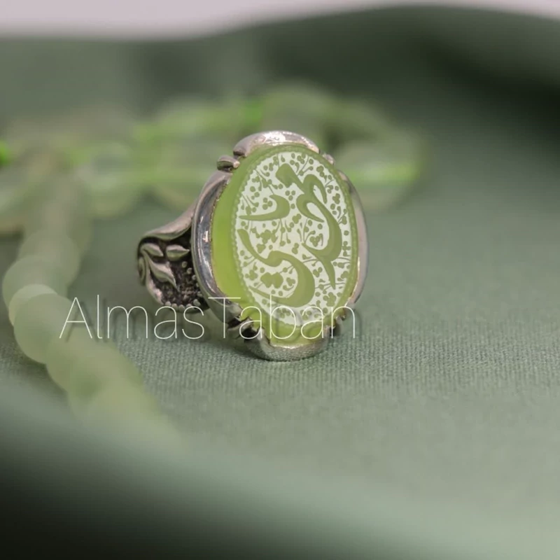 انگشتر مردانه عقیق سبز کد 2781