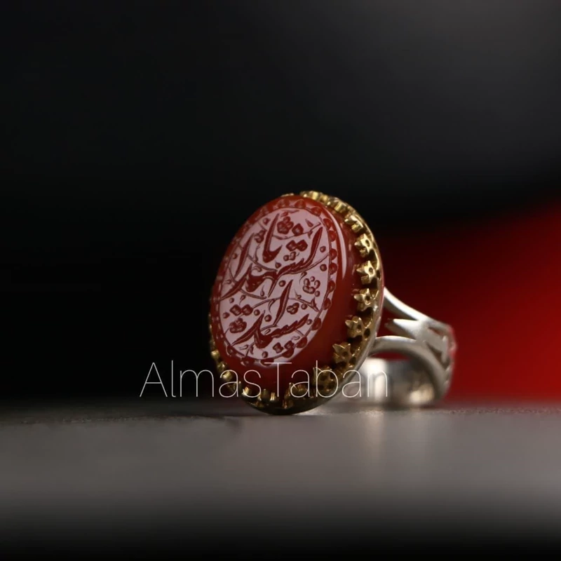 انگشتر مردانه عقیق سرخ کد 2769