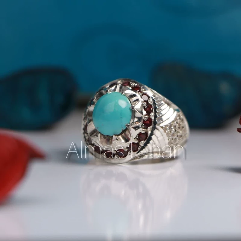 انگشتر مردانه فیروزه نیشابوری کد 2762