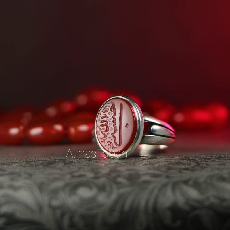 انگشتر مردانه عقیق سرخ کد 2755