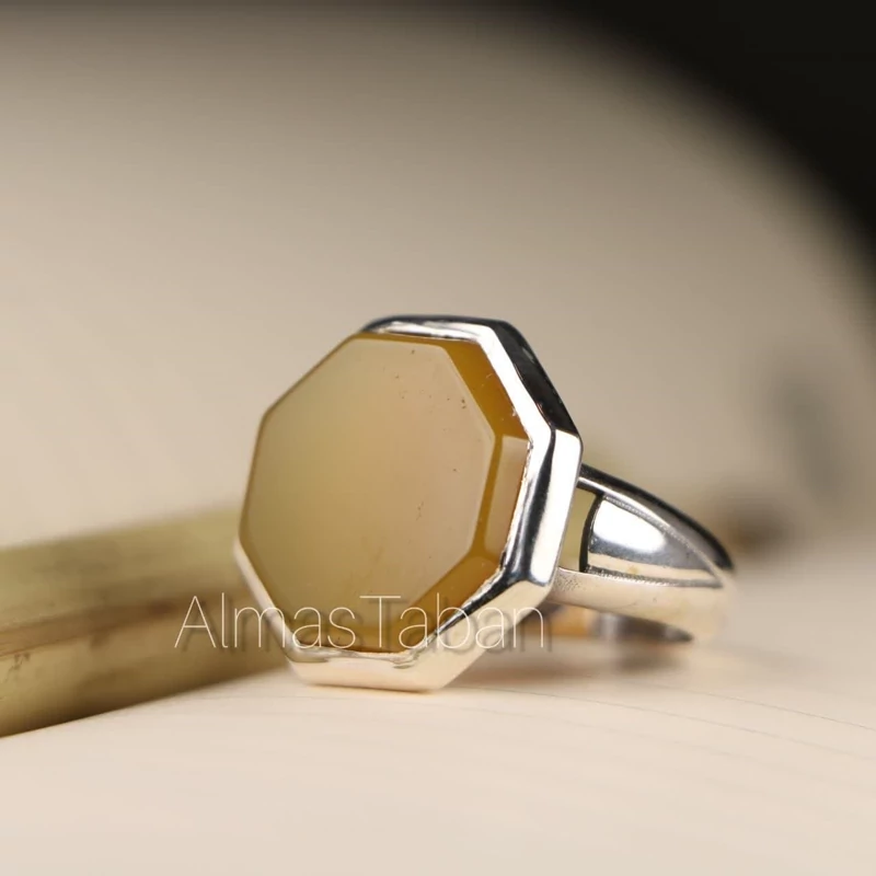 انگشتر مردانه عقیق زرد کد 2752